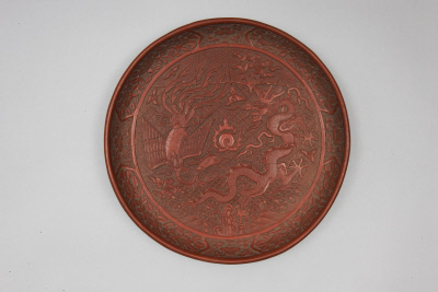 图片[2]-Red dragon and phoenix pattern disc-China Archive